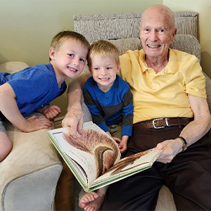 Dennis with grandkids