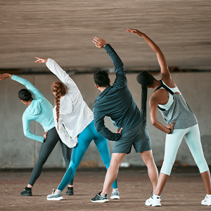 people stretching