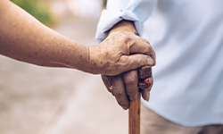 hand holding cane